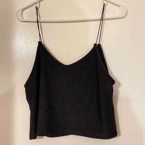 PACSUN Sparkly Black Tank Top